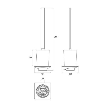 Emco Art Ерш подвесной, хрустальное стекло сатинированное, цвет хром, артикул 1615 001 02
