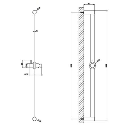 GESSI 316 Штанга для душа, цвет: steel brushed, артикул 54042#239