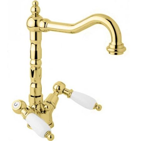 Смеситель для раковины Cezares First LS2 ручки Белые Хром