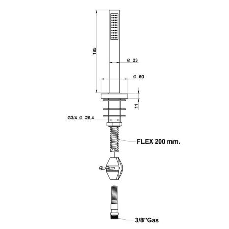 Bongio Soffi Ручная лейка на борт ванны, цвет золото