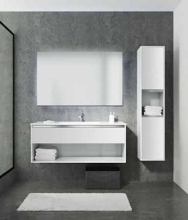 Тумба с раковиной SanVit Контур 100 kkont100 в цвете Ral подвесная Черный глянец, артикул kkont100