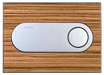 Schwab Circle, панель смыва с 2 клавишами, цвет основы zebrano, цвет клавиш глян. хром