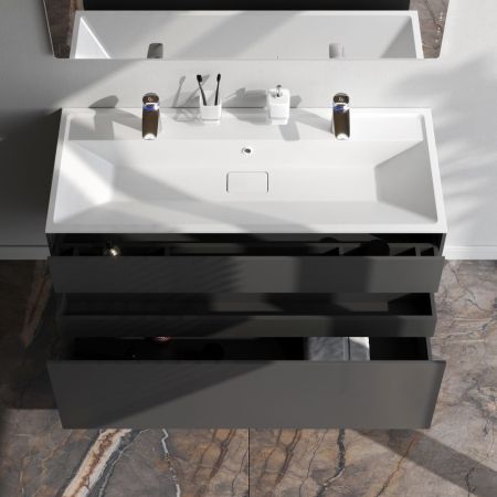 M50AFHX1203GM Inspire V2.0, База под раковину, подвесная, 120 см, 3 ящика, push-to-open, графит мато, артикул M50AFHX1203GM