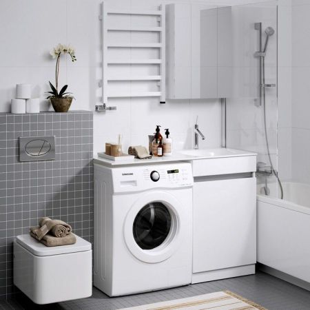 "Forma" тумба под умывальник с корзиной справа, цвет белый, FOR0105KR, ТМ «AQWELLA», артикул FOR0105KR