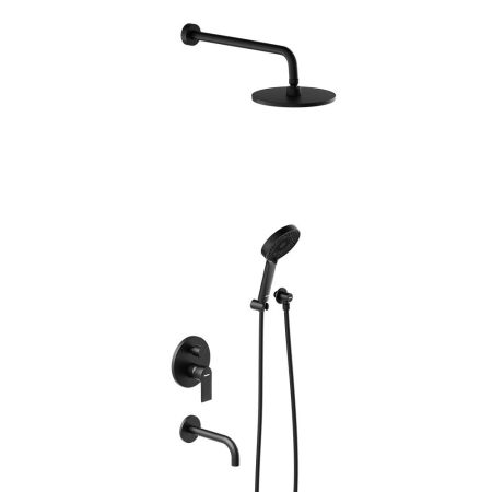 947510300 Apollo встраиваемая душевая система с ванно-душевым смесителем и изливом, чёрный, артикул 947510300
