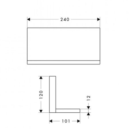 AX ShowerCollection Полочка, 240х120мм, материал: металл, цвет: хром, артикул 40873000