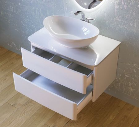 Тумба под раковину Raval Moon 75 подвесная Белая, артикул Moo.01.75/P/W