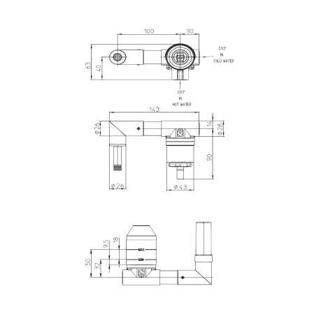Bossini Teo Line Внутренняя часть для смесителя, артикул Z00801