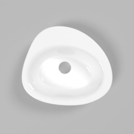 Умывальник WHITECROSS Moonstone B 40x35 (белый глянец) иск. камень, артикул 0728.040035.100