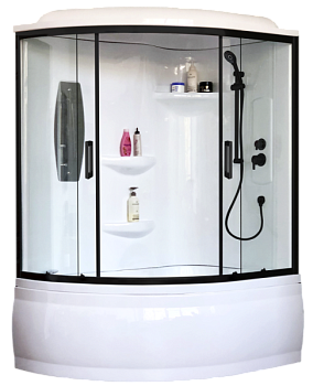 Душевая кабина Royal Bath  RB 140ALP-T-BL (прозрачное) правая без гидромассажа