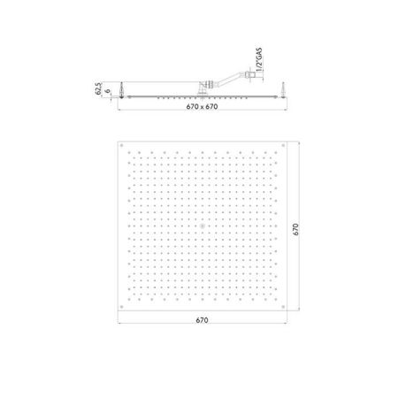 BOSSINI PARIS-CUBE Верхний душ 670 x 670 mm, FLAT, цвет: хром, артикул I01606.030