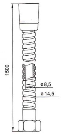 Шланг для душа нержавеющая сталь 1,5 м (A50211 1.5), артикул A50211 1.5