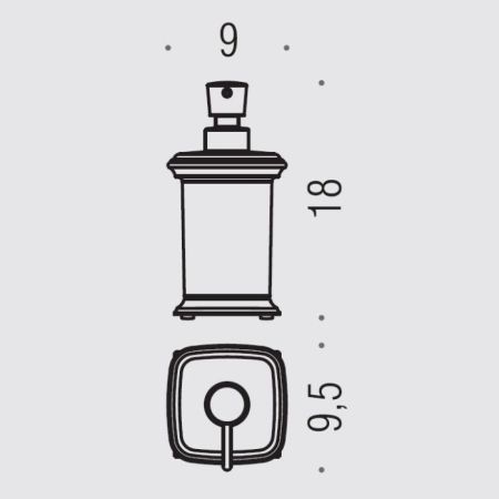 Colombo Portofino Дозатор для жидкого мыла, настольный, цвет: хром/золото /матовое стекло, артикул B9326.CR2-VAN