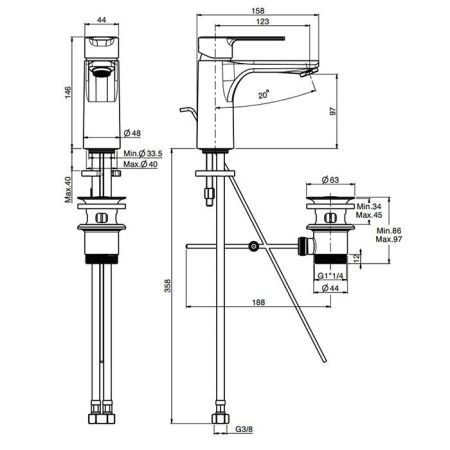Fima Carlo Frattini Mast Смеситель для раковины, на 1 отв., цвет: хром, артикул F3131CR.2.ES