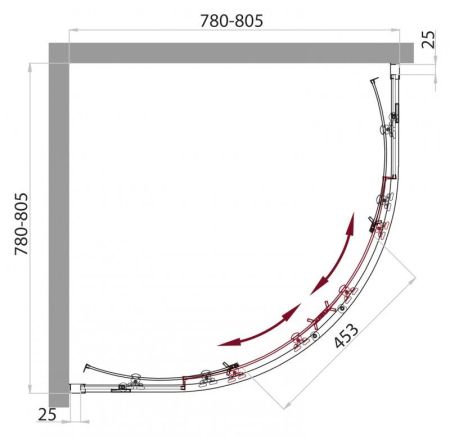 Душевой уголок BelBagno SELA-R-2-90-P-Cr