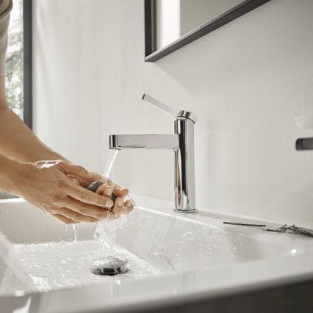 HG Finoris Смеситель для раковины 110 push-open, цвет хром, артикул 76023000