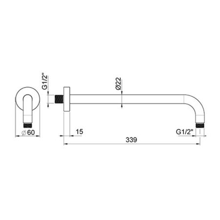 Almar ROUND Кронштейн из стены круглый, 339 мм, латунь, хром, артикул E021118.CR