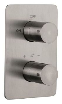 Emmevi Filoinox, однорычажный встраиваемый термостатический смеситель для душа с дивертером, на 2 выхода, из нержавеющей стали