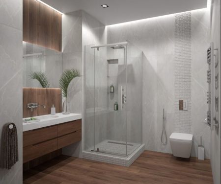 Душевой уголок Erlit 10109H 90x90 профиль Матовый хром стекло прозрачное, артикул ER10109HC1