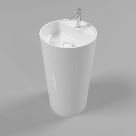 Умывальник WHITECROSS Pantheon D=43 (белый глянец) иск. камень