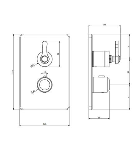 GESSI VENTI20 Смеситель встраиваемый, термостатический, с переключателем на 2 положения, внешняя часть, цвет Nickel PVD, артикул 65135#720