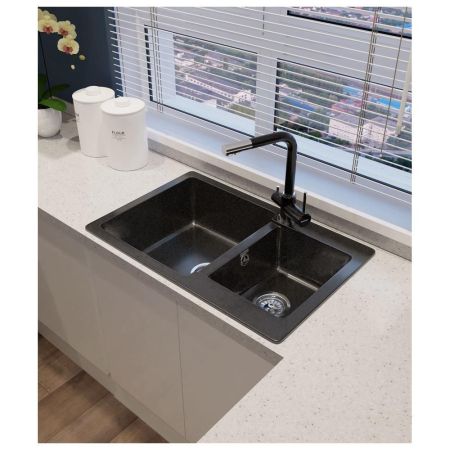 Кухонная мойка GranFest PRACTIK 780K, черный, артикул P-780K черный