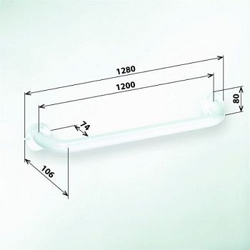 HELP Поручень 1200мм, белый