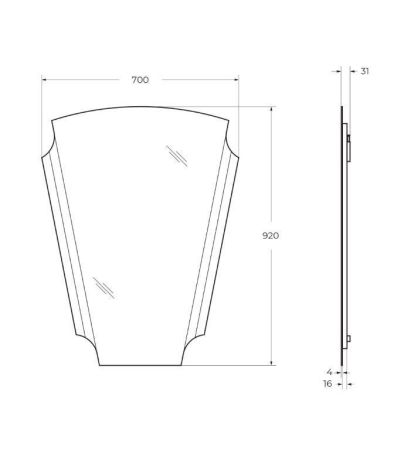 Зеркало Cezares со встроенной LED подсветкой, антизапотеванием 45020, артикул 45020
