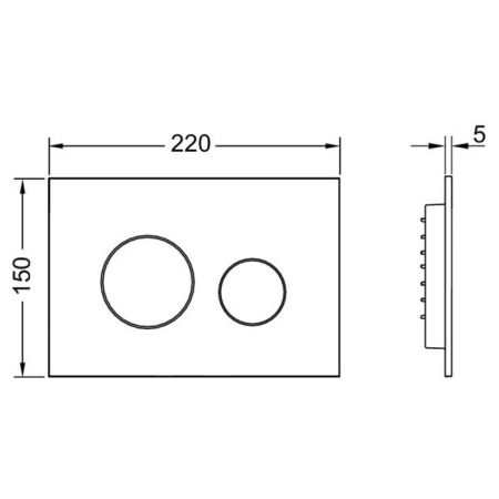 Клавиша смыва, TECE, TECEloop 2.0, для унитаза, ширина, мм-220, глубина, мм-5, высота, мм-150, тип смыва-двойной, тип управления-механический, материал-пластик, цвет-хром матовый, артикул 9240922