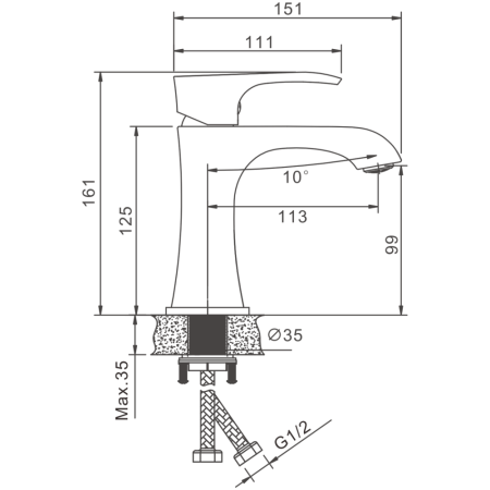 Смеситель для раковины BELZ B10507-5, золото, артикул B10507-5