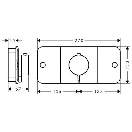 AX One Термостат для 2 потребителей, СМ, матовый черный