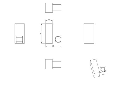 Настенный держатель WONZON & WOGHAND, Брашированное золото (WW-994201-BG), артикул WW-994201-BG
