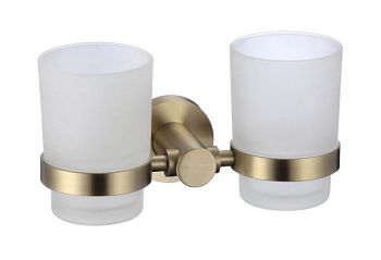 Стакан для ванной комнаты двойной Savol S-005668C, матовое золото