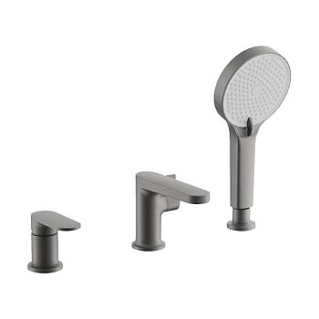 Смеситель на борт ванны BELZ B66713-3, оружейная сталь