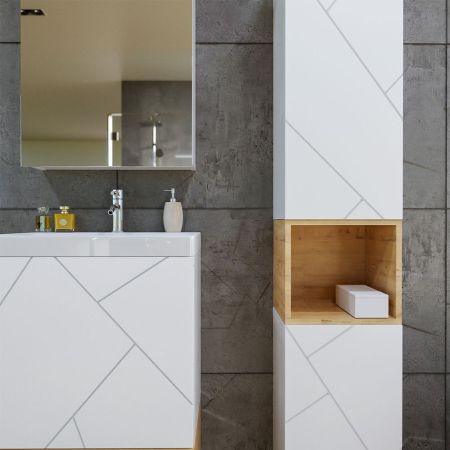 Тумба под раковину подвесная Бриклаер КРИСТАЛЛ белый, 50 см, артикул 4627125415937