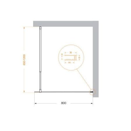 Душевая перегородка BELBAGNO KRAFT-L-1 арт. KRAFT-L-1-80-C-NERO, артикул KRAFT-L-1-80-C-NERO