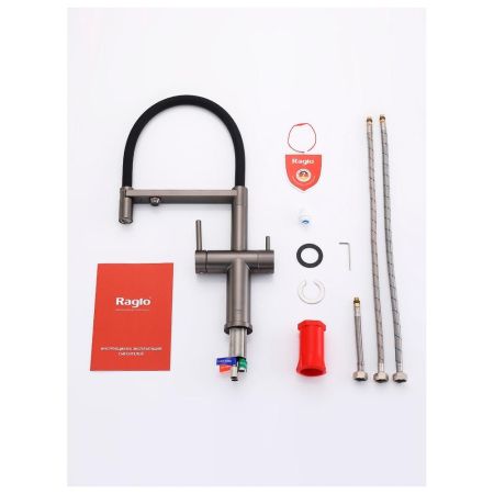 Смеситель для кухни с подключением фильтра Raglo R20.63.09, графит