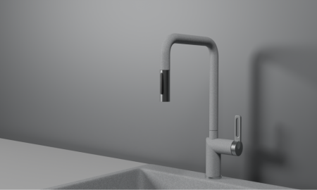 Смеситель для кухни GRANULA с выдвижным изливом (8173, БАЗАЛЬТ), артикул 8173, БАЗАЛЬТ