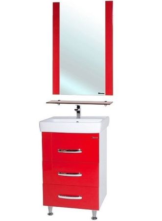 Тумба под раковину Bellezza Рокко 50 4633706660030 Красная Белая, артикул 4633706660030