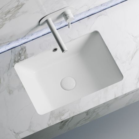 Умывальник прямоугольный встраиваемый под столешницу Element 550*400*185мм, с крепежом и шаблоном для установки CN6045