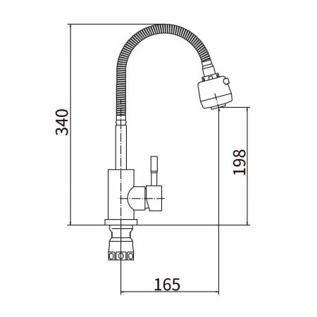 Смеситель для кухни с гибким изливом FASHUN A54509, сатин