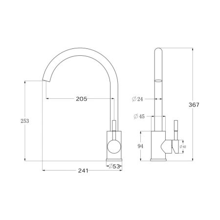 Смеситель для кухни OLISAN STEEL ST1007, сатин