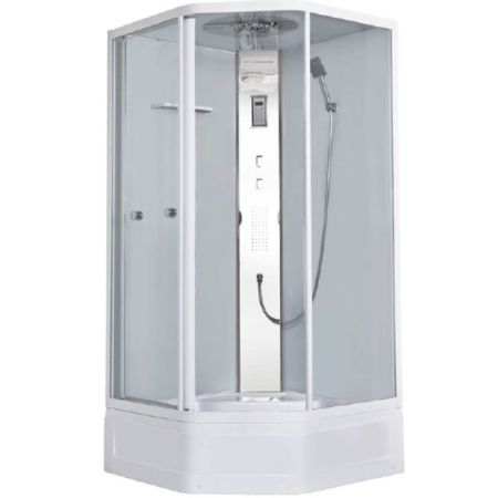 Душевая кабина Orans EW-112 100x100 с гидромассажем профиль Белый задние стенки Белые, артикул EW-112