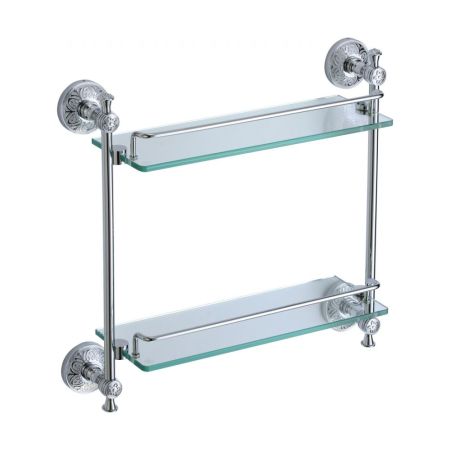 Полка стеклянная S-005822A Savol, хром, артикул S-005822A