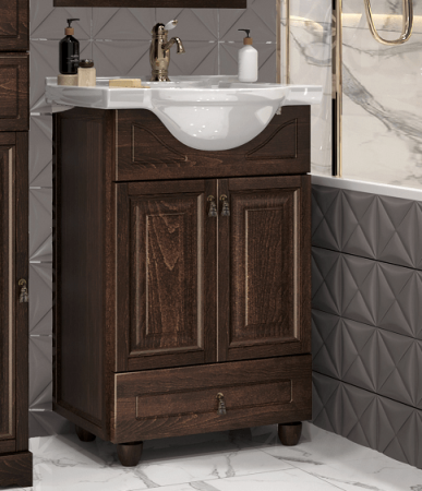 Тумба с раковиной Тибет 50 обьемные фасады Opadiris Орех антикварный