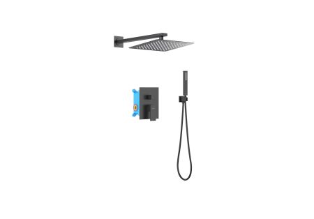 Set 3 в 1 душевой комплект AQUATEK, матовый черный AQ1672MB ЛИБРА, артикул AQ1672MB