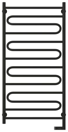 Полотенцесушитель электрический "ЭЛЕГИЯ 2.0" 1200х600 / МЭМ правый (Матовый черный), артикул 31-5219-1260