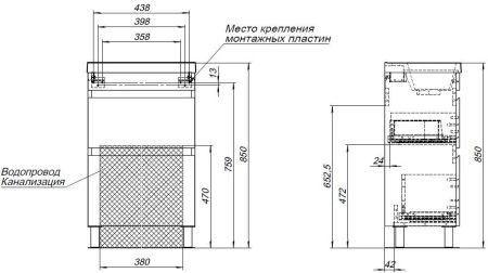 Тумба под раковину Aquanet Нота New 50 дуб светлый, артикул 00344137
