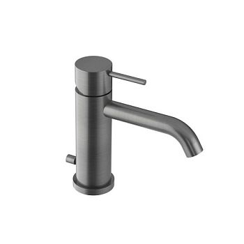 Oioli Micro, однорычажный смеситель для раковины (излив 12.9 см), с д/к, цвет оружейная сталь