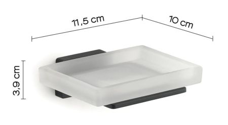 Gedy Atena, настенная стеклянная мыльница, цвет черный матовый, артикул 4411(14)